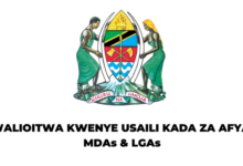 Kuitwa kwenye Usaili Kada za Afya Call for Interview Health Sector, MDAs & LGAs