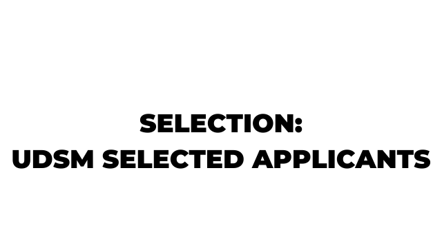 Selection: UDSM Selected Applicant 2024